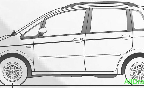 Fiat Idea (2006) (Фиат Идея (2006)) - чертежи (рисунки) автомобиля